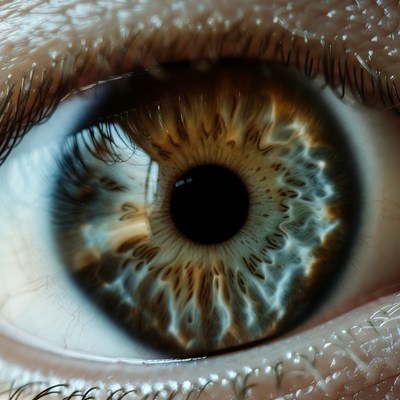 Close-up hazel human eye