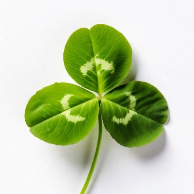 Four-leaf clover on white background