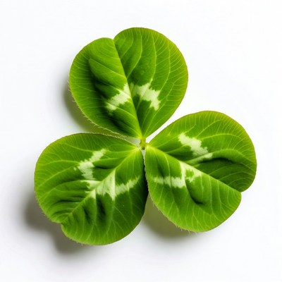 Four Leaf Clover on White