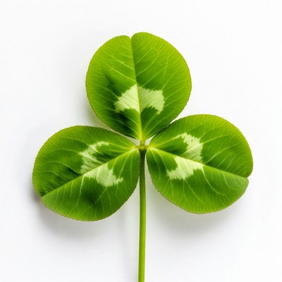 Four-leaf clover on white background