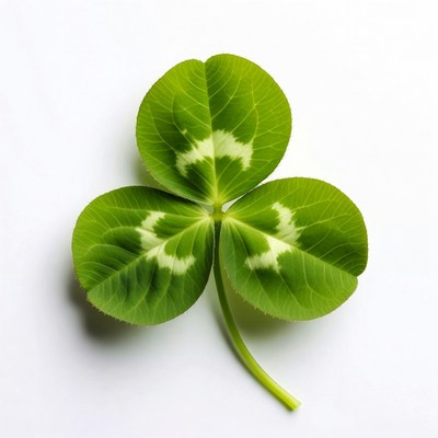 Three-leaf clover on white background