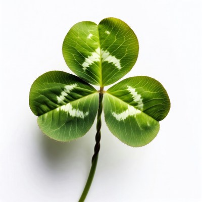 Three-leaf clover on white background