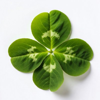 Four-leaf clover on white background