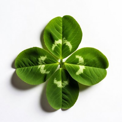 Four-leaf clover on white background