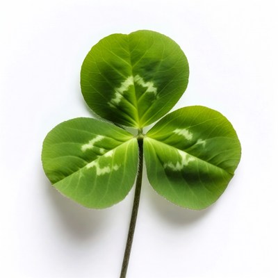 Three-leaf clover on white background