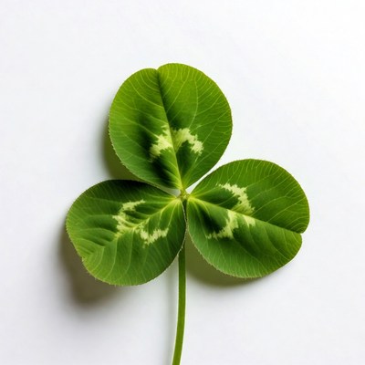 Four-leaf clover on white background