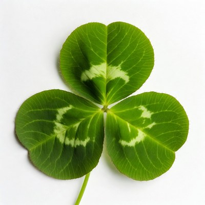 Four-leaf clover on white background