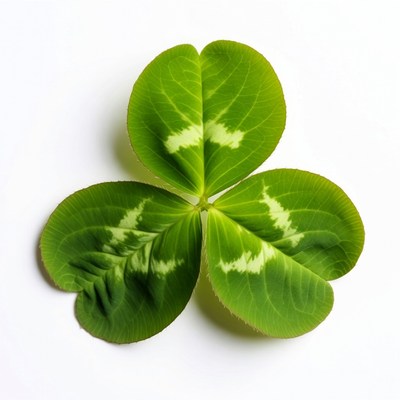 Four-leaf clover on white background
