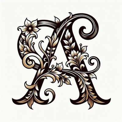 Ornate Floral Letter A