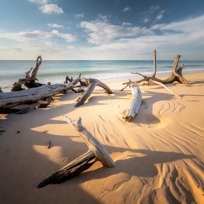 Driftwood on Tropical Beach