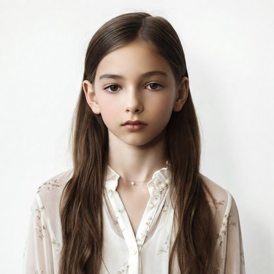 Young girl with long brown hair