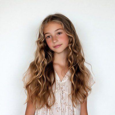 Girl with long wavy blonde hair