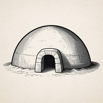 Igloo with arched entrance
