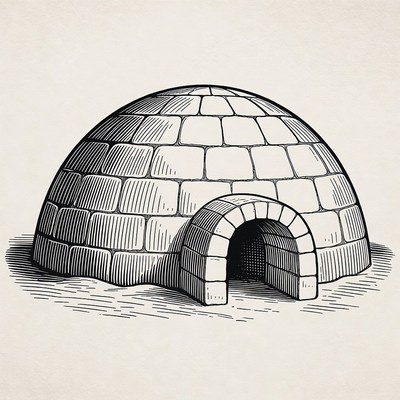 Traditional Igloo Illustration
