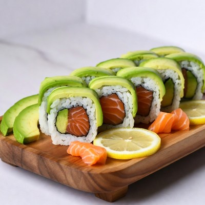 Avocado Salmon Sushi Rolls