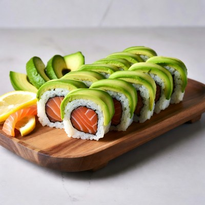 Avocado Salmon Sushi Rolls