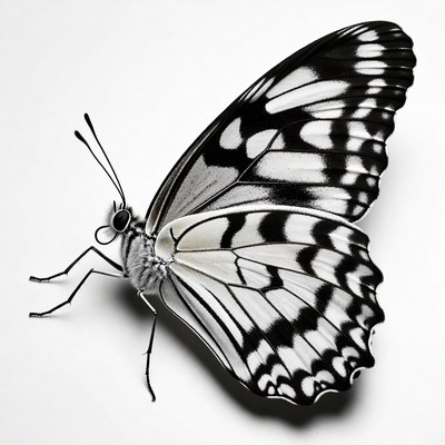 White Butterfly with Black Wings