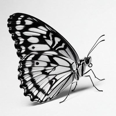 Black and White Zebrawing Butterfly