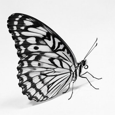 Black and white butterfly wings