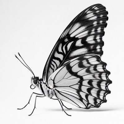 Black and White Striped Butterfly