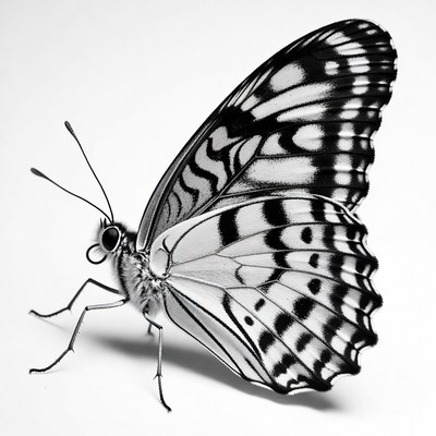White butterfly with black stripes