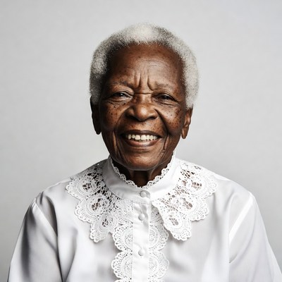 Elderly African woman smiling