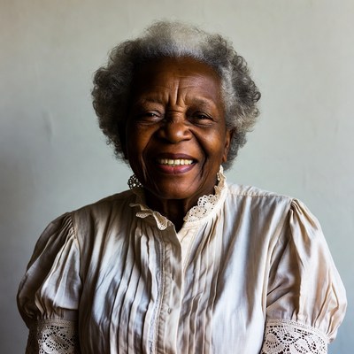 Elderly African-American woman smiling
