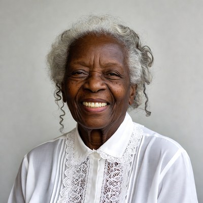 Elderly African-American woman smiling