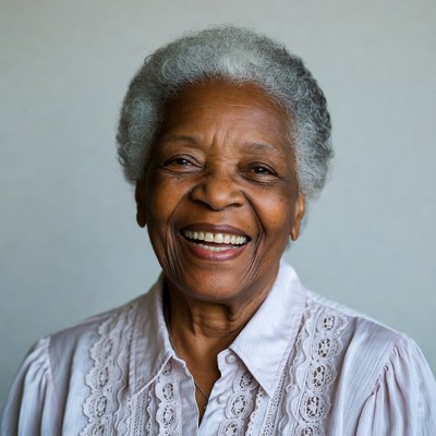 Elderly African-American woman smiling