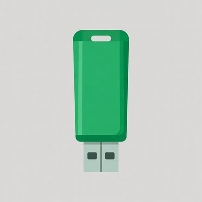 Green USB Flash Drive Icon