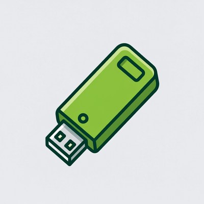 Green USB Flash Drive Icon