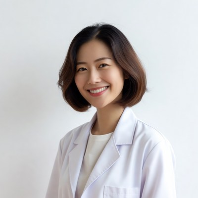 Asian woman doctor smiling