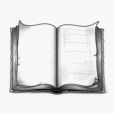 Open Blank Sketchbook Illustration