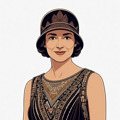 1920s Flapper Woman in Cloche Hat