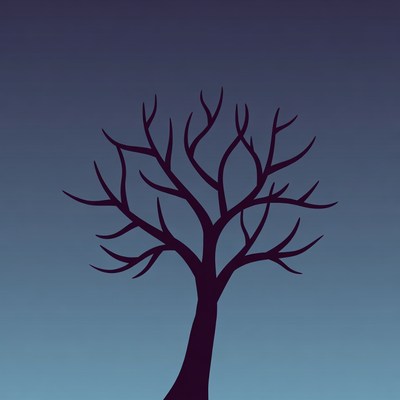 Silhouette of Bare Winter Tree