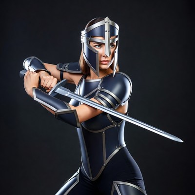 Female warrior wielding sword