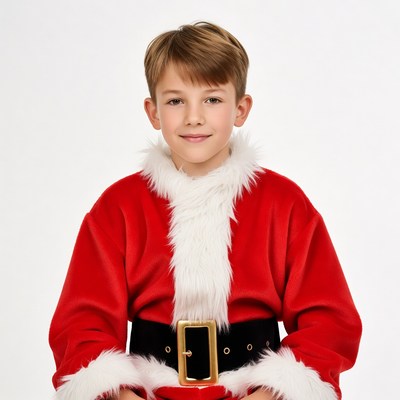 Boy in Santa Claus costume