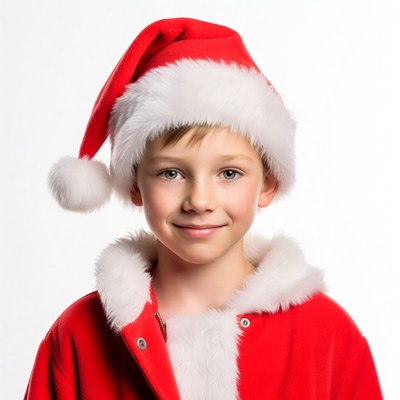 Boy Wearing Santa Claus Costume