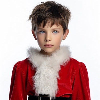 Boy in Santa Claus costume