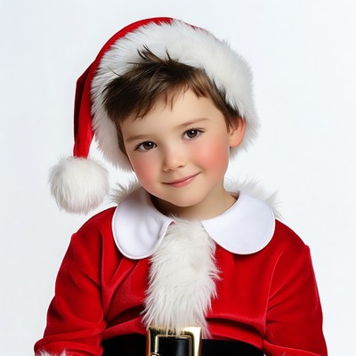 Boy Wearing Santa Claus Costume