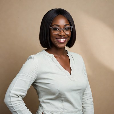 Smiling African-American woman in glasses
