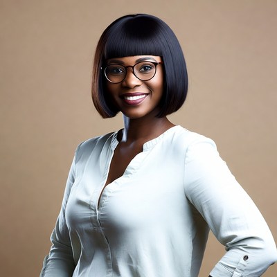 Smiling African-American woman in glasses