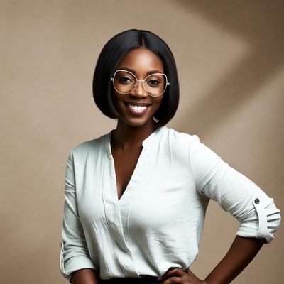 Smiling African-American woman in glasses