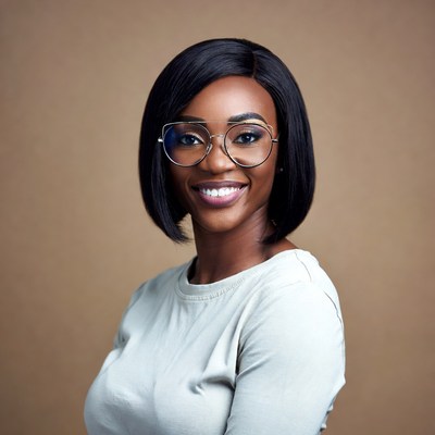 Smiling African-American woman in glasses