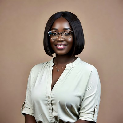 Smiling African-American woman in glasses