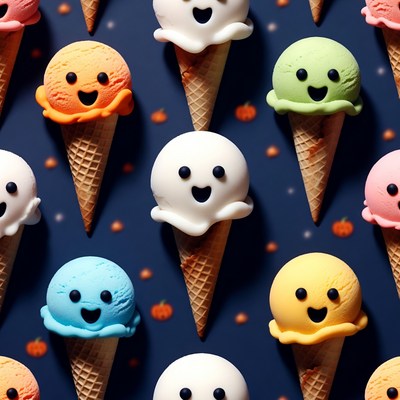 Halloween Ice Cream Cones Pattern