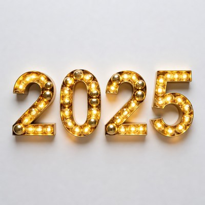 Glowing 2025 Golden Light Bulbs