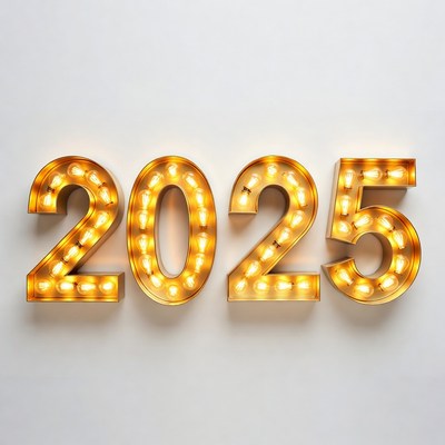 Glowing 2025 Neon Sign