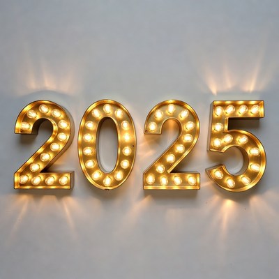 Glowing 2025 Neon Sign