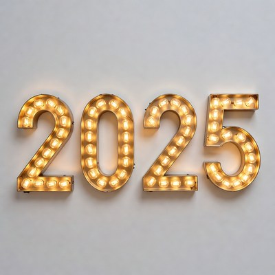 Glowing 2025 LED Sign